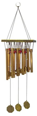 Produktbild von Klangspiel "Pakua mit 10 Aluminium Röhren und Münzen" Metal, Holz 15x55cm