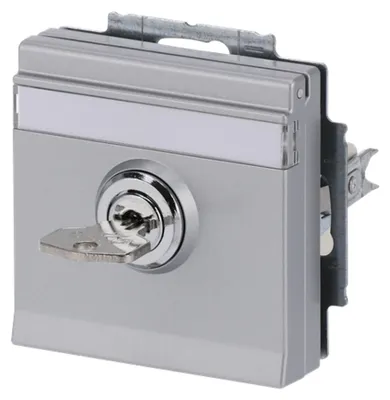 Immagine prodotto di Inserto per presa SCHUKO®, con coperchio ribaltabile e serratura 20 EUKNBSL-83 argento alluminio