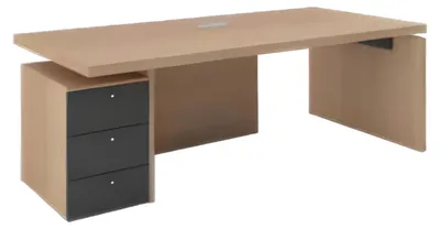 Produktbild von Bürotisch mit Nachttisch Arbeitszimmer Chef Exclusive CEO Helles Holz Modern Neu