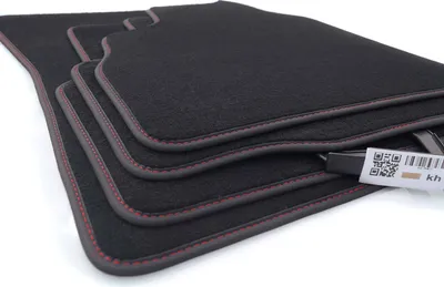 Produktbild von Fußmatten 3er BMW G20 / Touring G21 / M3 (auch xDrive) Velours Automatten Tuning Set Premium Rote Naht