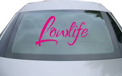 Produktbild von Indigos UG - Aufkleber Heckscheibe & Motorklappe DE2441 - pink - 600x347 mm - Lowlife - Auto Scheiben Fenster Heckklappe Tuning Racing JDM - Die cut