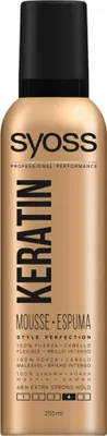Obrázek produktu pro SYOSS KERATIN, Pěnové tužidlo na vlasy, 250 ml, Fixační, 48 h, 1 kusů