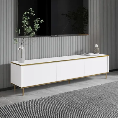 Immagine prodotto di Sassello - Mobile Porta tv, 180x35x45h cm Bianco, 3 Ante