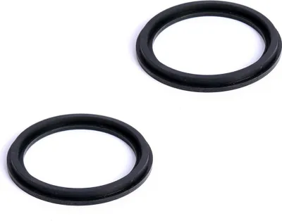 Two black rubber gaskets are shown against a white background.