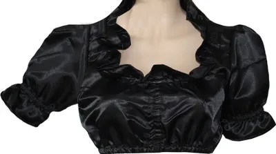 Produktbild von Dirndlbluse Trachtenbluse Bluse auch für Gastronomie Dirndl Schwarz, Größe:46