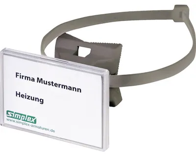 Produktbild von Simplex Schilderhalter QUICK 70x50,8 mm, f. Rohre bis D200mm, Kunststoff grau