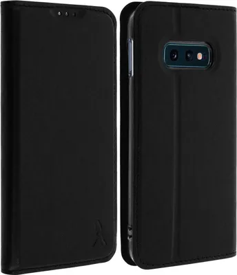 Produktbild von Akashi, Klappetui mit Geldbörse und Standfunktion für Samsung Galaxy S10e, Schwarz