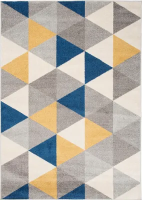 Obrázek produktu pro Tapiso Koberec LAZUR Modern Blue Cream Yellow Pokoj pro mladé ÖKOTEX 80 x 150 cm