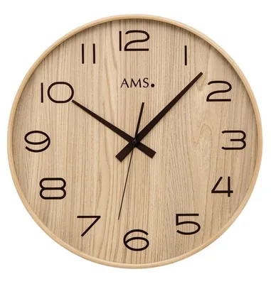 Zdjęcie produktu dla Nowoczesny zegar ścienny sterowany radiowo o średnicy obudowy 40 cm - model AMS: 5522