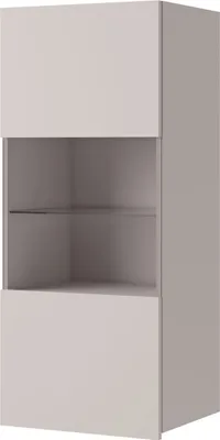 Produktbild von Vitrinenschrank CALABRINI C-16 Hängevitrine 45x117 cm Vitrine Glasfront Regalschrank Schrank Grifflos Modern (Kaschmir)