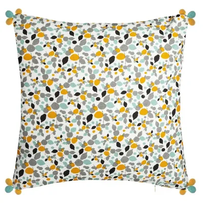 Produktbild von Kissenbezug "Razzo" - Baumwolle und Pompons - 40x40 cm - Atmosphera créateur d'intérieur