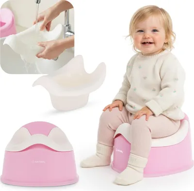 Obrázok produktu pre Nočník WC tréner detský nočník detský nočník detský nočník WC WC tréner protišmykový biely a ružový Sun Baby