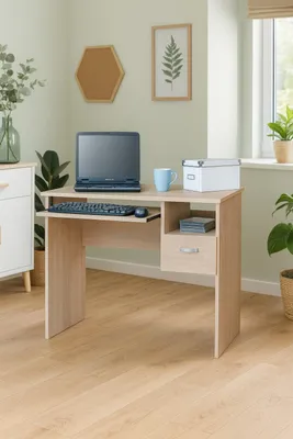 Produktbild von Computertisch Schreibtisch mit Tastaturauszug und Ablagefach #2202