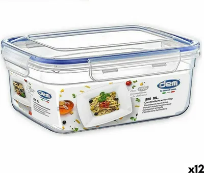 Obrázok produktu pre Obedový box hermetický Dem obdĺžnikový 800 ml 17 x 13 x 8 cm (12 kusov)