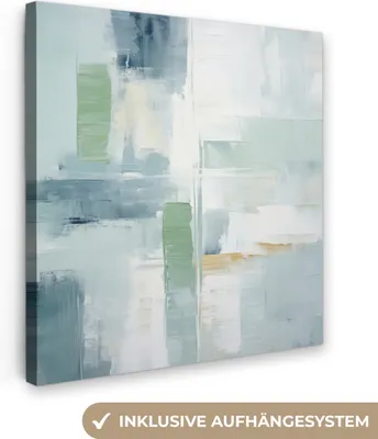Produktbild von MuchoWow® - Leinwandbilder - Farbe - Moderne Kunst - Abstrakt - Grau, Wandbild, Wanddeko Bilder Wohnzimmer, 90x90 cm