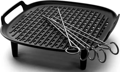 Obrázek produktu pro Philips Airfryer Accessory HD9959/00 Sada na grilování XXL, Dno grilu a jehlice, Philips, HD9285, HD963X, HD965X, HD975X, HD976X, HD986X, HD987X, Šedá, Hliník, Kov