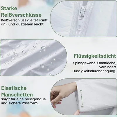 Schutzanzug Einweg Vlies 5 Stück 4XL Weiß mit Kapuze