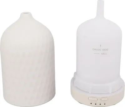 Zdjęcie produktu dla Nawilżacz z dyfuzorem olejków eterycznych Ceramiczny dyfuzor romboidalny do aromaterapii Ultradźwiękowy nawilżacz mgły z 7 diodami LED do domu