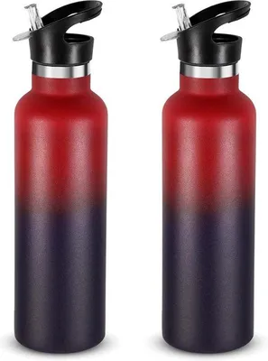 Produktbild von Rote-lila Thermosflasche 750ml Edelstahl für Kinder Sport