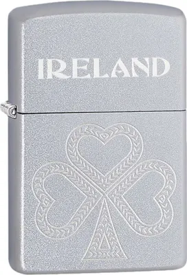 Produktbild von Zippo Benzinfeuerzeug Shamrock, Satin Chrome, Original aus USA