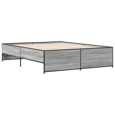 Produktbild von Bettgestell Grau Sonoma 160x200 cm Holzwerkstoff und Metall