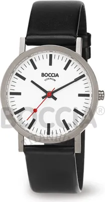 Produktbild von Boccia Titanium 521-03 Uhr Herrenuhr Lederarmband schwarz