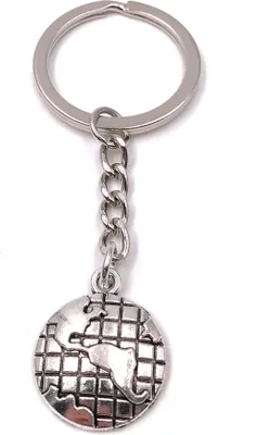 Produktbild von Onwomania Schlüsselanhänger Welt Weltkugel Erdball Planet Globus Metall Anhänger Charm