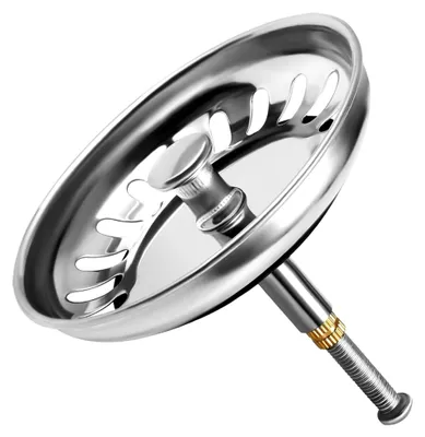 Produktbild von Spülbeckenstöpsel, Höhenverstellbares Abflusssieb, Edelstahl Waschbeckenstöpsel für die Küche, Universelles Siebkörbchen Abflussstopfen (Silber, 79 mm Durchmesser)