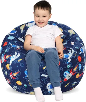 Produktbild von Spielzeugtasche für Kuscheltiere, faltbarer Sitzsack mit Reißverschluss, Astronauten-Design für Kinder