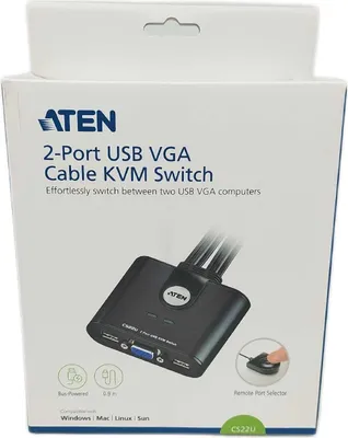 Produktbild von Aten CS22U 2 Port USB VGA KVM Switch schwarz Switches Networking Effizient Gesteuert, refusal: null