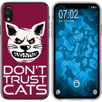 Produktbild von PhoneNatic Case kompatibel mit Apple iPhone Xr Silikon-Hülle Crazy Animals Katze M1