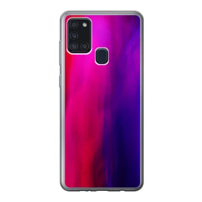 Produktbild von MuchoWow® Handyhülle Schutzhülle Hülle für Samsung Galaxy A21s Färben - Rosa - Lila - Abstrakt Silikon Softcase Handy Hülle - Hartschale