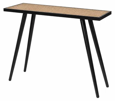 Image de Console ChelseaReproduction - 100 x 35 x H78 cm - Effet Bois et Noir