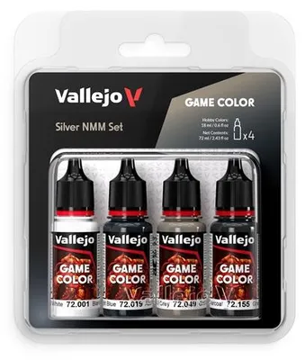 Produktbild von Vallejo 72394 - Farb-Set, Silber, 4x 18 ml - Neu