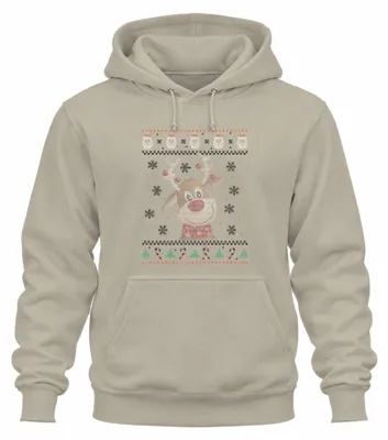 Zdjęcie produktu dla Cute Reindeer - Ugly Christmas Sweater Christmas Uni Bluza z kapturem, Nature, M