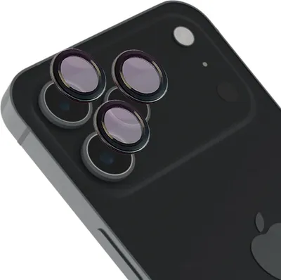 Produktbild von Glas für die Kamera mit Applikator für iPhone 17 Pro / 17 Pro Max, Bizon Glass Snap Lens, 1 Set, Schwarz Rahmen