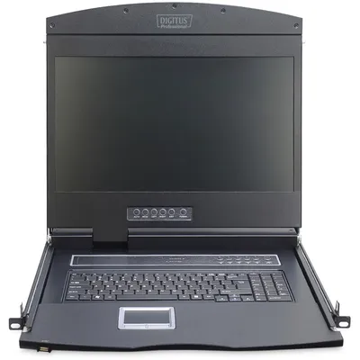 Produktbild von DIGITUS 19" LCD KVM Konsole, 8-Port VGA, deutsche Tastatur