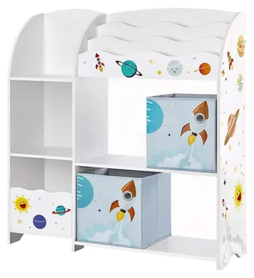 Immagine prodotto di Scaffale per giocattoli per bambini – Libreria per bambini – Contenitore – Bianco – 93 x 30 x 100 cm