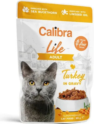 Productafbeelding van Calibra 8595706700931, Geschikt voor volwassen dieren, Geschikt voor alle rassen, Turkije, 85 gram, Zonder granen, Zonder soja