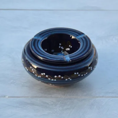 Image de Cendrier marocain Tatoué bleu nuit - Moyen modèle