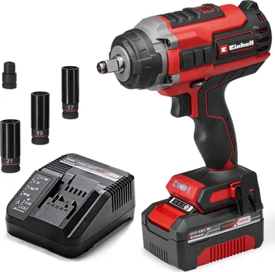 Produktbild von Einhell Professional Akku-Schlagschrauber IMPAXXO 18/450 (1x4,0Ah) Power X-Change (18 V, 450 Nm, Brushless, Außenvierkant-Aufnahme, inkl. 4 Ah Akku, Ladegerät, Nuss-Set)