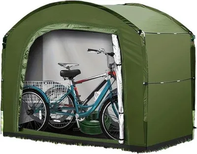 Produktbild von Famanu Aufbewahrungstent für Motorräder - Fahrradunterstand - Wasserdichtes Oxford-Gewebe - 220 x 150 x 185 cm - Grün