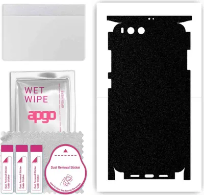 Produktbild von apgo Rückseite + Seiten Schutzfolie, Skin, kompatibel mit Xiaomi Mi 6, Hinten Displayschutzfolie aus Vinylfolie, kratzfest, einfache Montage - Mattschwarz