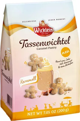 Produktbild von Wicklein Tassenwichtel Karamell Gebäck glasiert Packung 200g