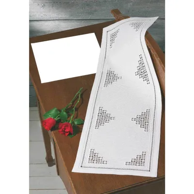 Produktbild von Permin Hardanger Tischläufer Stickpackung "Hardanger", Zählmuster, 29x82cm, 63-3815