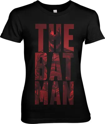 Produktbild von The Batman Stacked Girly Tee - Large - Black