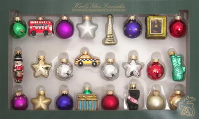 Produktbild von Christbaumschmuck Figurensortiment Glas 3cm 24Stück