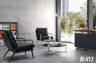 Produktbild von Kunstleder Sessel in Schwarz mit Edelstahlrahmen