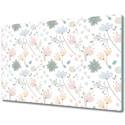Produktbild von Glas-Herdabdeckplatte Glaskeramikkochfeld-Abdeckung Spritzschutz - 80x52 cm - Frühlingsfeldblumen