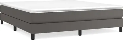 Produktbild von Boxspringbett mit Matratze Grau 180x200 cm Kunstleder